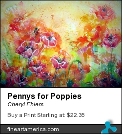 Pennys For Poppies by Cheryl Ehlers - Painting - Watercolor