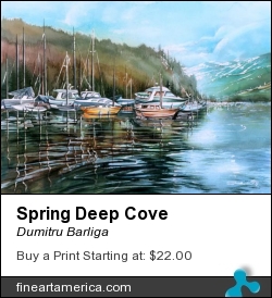 Spring Deep Cove by Dumitru Barliga - Painting - Watercolor