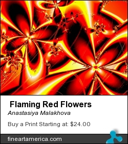  Flaming Red Flowers by Anastasiya Malakhova - fractal art