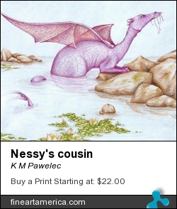 Nessy's Cousin by K M Pawelec - Drawing - Pencil