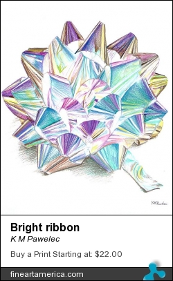 Bright Ribbon by K M Pawelec - Drawing - Pencil