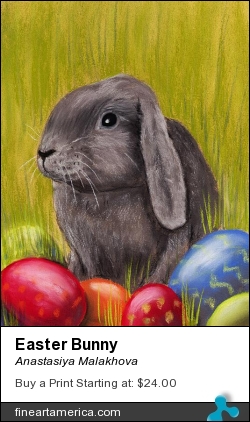 Easter Bunny by Anastasiya Malakhova - pastels on paper