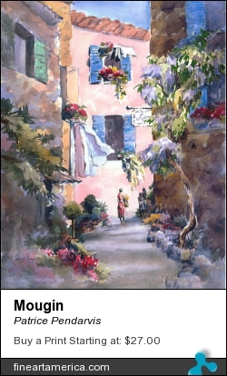 Mougin by Patrice Pendarvis - Painting - Watercolor