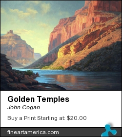Golden Temples by John Cogan - Painting - Acrylic On Canvas