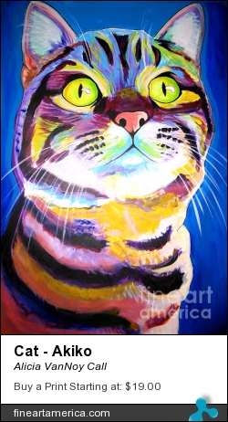 Cat - Akiko by Alicia VanNoy Call - Painting - Acrylic On Canvas