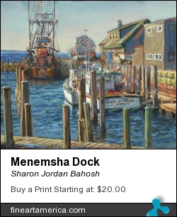 Menemsha Dock by Sharon Jordan Bahosh - Painting - Oil/linen