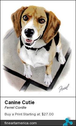 Canine Cutie by Ferrel Cordle - Painting - Watercolor
