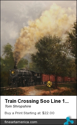 Train Crossing Soo Line 1003 by Tom Shropshire - Painting