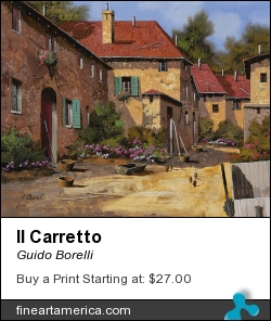 Il Carretto by Guido Borelli - Painting - Oil On Canvas