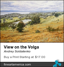 View On The Volga by Andrey Soldatenko - Painting - Oil On Canvas