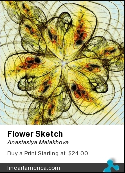 Flower Sketch by Anastasiya Malakhova - fractal art