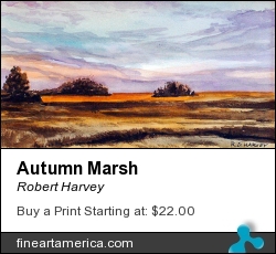 Autumn Marsh by Robert Harvey - Painting - Oil On Plywood