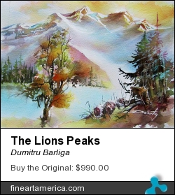 The Lions Peaks by Dumitru Barliga - Painting - Watercolor 16/20'