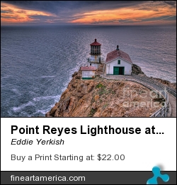 Point Reyes Lighthouse At Sunset by Eddie Yerkish - Photograph - Hdr Photograph