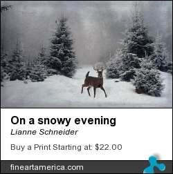 On A Snowy Evening by Lianne Schneider - Digital Art - Fine Art Print