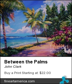 Between The Palms by John Clark - Painting