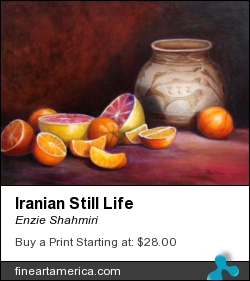 Iranian Still Life by Enzie Shahmiri - Painting - Oil On Canvas