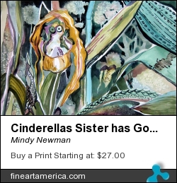Cinderellas Sister Has Goofy Slipper Foot by Mindy Newman - Painting - Watercolor On Archival Paper Or Canvas
