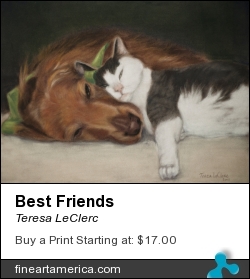 Best Friends by Teresa LeClerc - Painting - Pastel