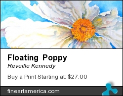 Floating Poppy by Reveille Kennedy - Painting - Acrylic Print