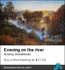 Evening On The River by Andrey Soldatenko - Painting - Oil On Canvas