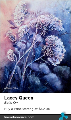 Lacey Queen by Bette Orr - Painting - Transparent Watercolor