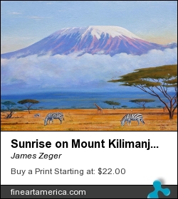 Sunrise On Mount Kilimanjaro by James Zeger - Painting