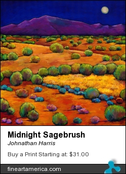 Midnight Sagebrush by Johnathan Harris - Painting - Giclee Print From Original Acrylic Painting
