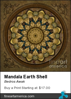 Mandala Earth Shell by Bedros Awak - Digital Art - Digital Art