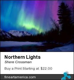 Northern Lights by Shere Crossman - Painting - Water Color