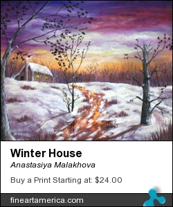 Winter House by Anastasiya Malakhova - acrylic on canvas