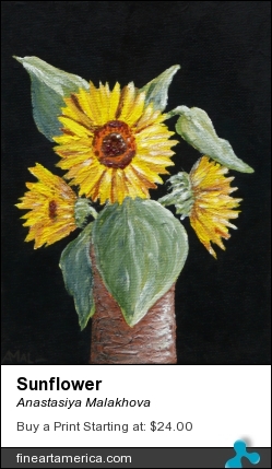 Sunflower by Anastasiya Malakhova - acrylic on canvas board