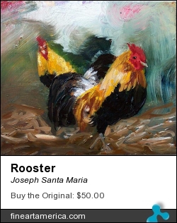 Rooster by Joseph Santa Maria - Painting - Oil On Canvas