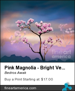 Pink Magnolia - Bright Version by Bedros Awak - Digital Art - Digital Art