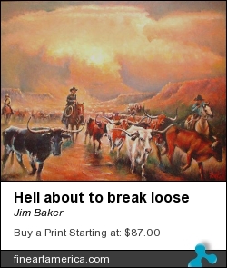 Hell About To Break Loose by Jim Baker - Painting - Giclee On Canvas