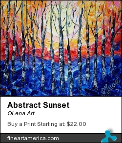 Abstract Sunset by OLena Art - Painting - Oil Palette Knife