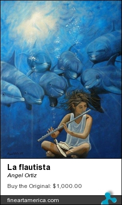 La Flautista by Angel Ortiz - Painting - Oil On Canvas