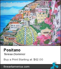 Positano by Teresa Dominici - Painting - Acrylic On Canvas