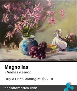 Magnolias by Thomas Kearon - Painting - Acrylic On Canvas