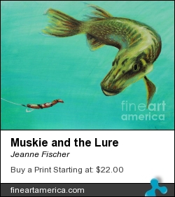 Muskie And The Lure by Jeanne Fischer - Painting - Oil Pastel On Ampersand Pastel Board