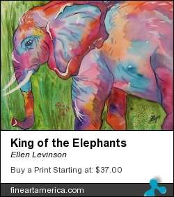 King Of The Elephants by Ellen Levinson - Painting - Watercolor