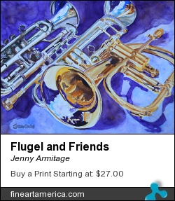 Flugel And Friends by Jenny Armitage - Painting - Transparent Watercolor On Clayboard