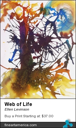 Web Of Life by Ellen Levinson - Painting - Watercolor