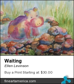 Waiting by Ellen Levinson - Painting - Watercolor