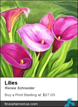 Lilies by Renee Schneider - Painting - Acrylic
