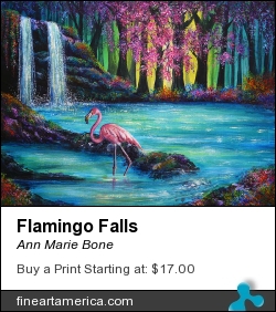 Flamingo Falls by Ann Marie Bone - Painting - Acrylic On Canvas
