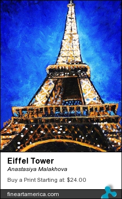 Eiffel Tower by Anastasiya Malakhova - acrylic on canvas