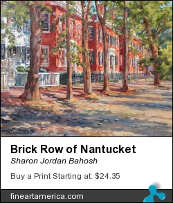 Brick Row Of Nantucket by Sharon Jordan Bahosh - Painting - Oil On Canvas
