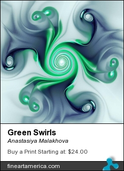 Green Swirls by Anastasiya Malakhova - fractal art