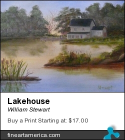 Lakehouse by William Stewart - Painting - Aqrylic